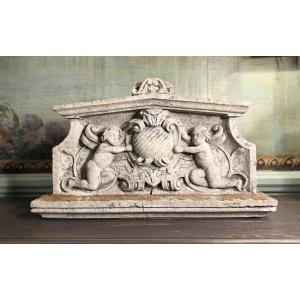 Sculpted Limestone Pediment - Early 19th Century