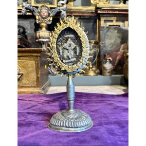 Monstrance Reliquary With Four Relics - Circa 1800   
