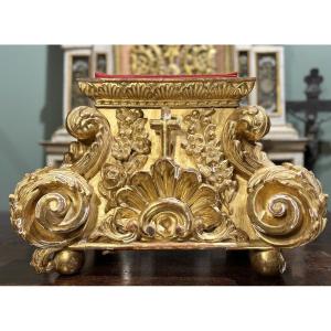 Gilded Wooden Church Base - 18th Century 