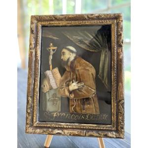 Saint Francis Of Assisi - Dressed Wax - 18th Century