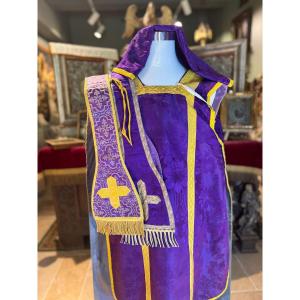 Chasuble With Stole, Maniple And Purse - Late 19th Century 