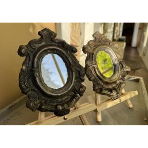 Pair Of Mirrors In Baroque Reliquary Frames - Late 18th Century 