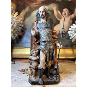 Sculpture Of Saint Roch - 17th Century 