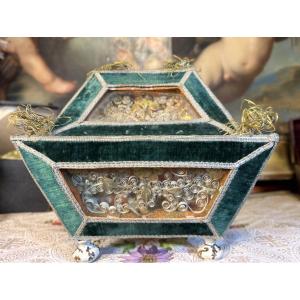 Reliquary Shrine In Its Wooden Box - 18th Century 