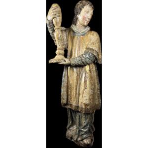 Sculpture Of An Altar Angel – 17th Century 