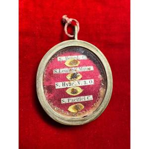 Reliquary Book With Four Relics And Its Authenticated Copy From 1868  