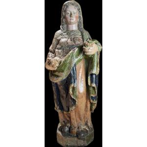 Large Sculpture Of A Saint - 17th Century 