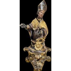 Reliquary Bust Of Saint Boniface - 18th Century 