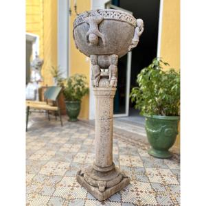 "alchemical" Holy Water Font - 19th Century 