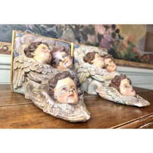 Pair Of Wall Sconces Decorated With Cherubs - 19th Century