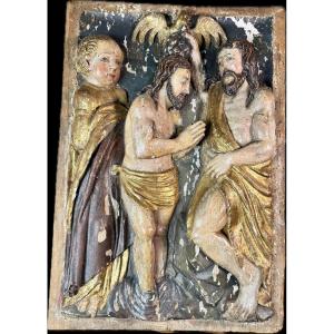 Baptism Of Christ On A Wooden Panel – Early 17th Century  