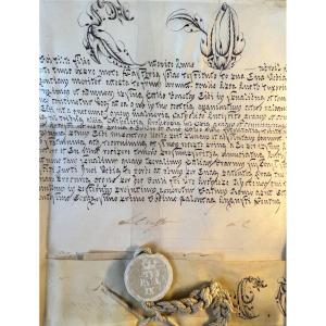 Bull Of Pius IX (1792-1878) With His Seal - 19th Century