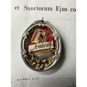 Relic Of Saint Ambrose And Its Authentic - 19th Century
