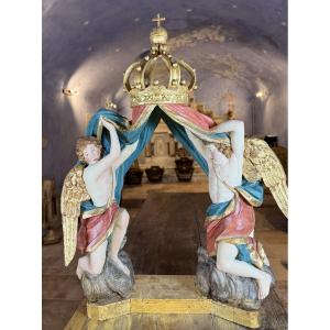Altar Gallery - Ciborium And Its Two Angels - 18th Century