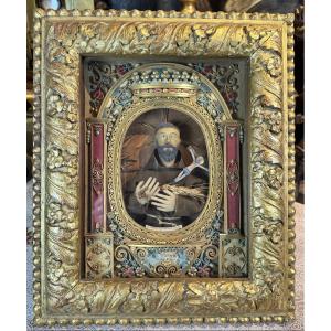 Paperolles Reliquary Of Saint Joseph Of Leonessa - Circa 1800