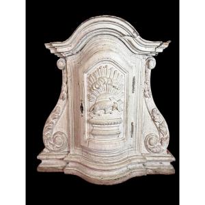 Curved Wooden Tabernacle And Veil - 18th Century