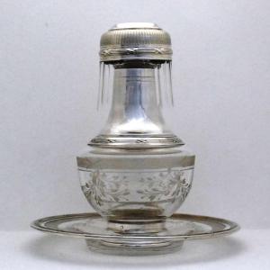 Glass Of Water And Lemon Balm Service In Engraved Crystal And Solid Silver