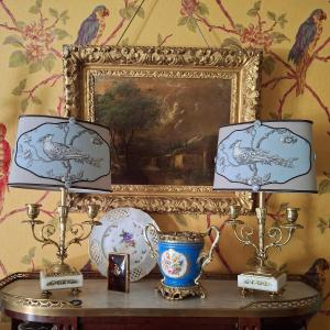 Pair Of Louis XVI Style Two-light Candlesticks Mounted As Lamps. 2/2