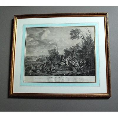 18th Century Engraving: `` Alte De Chasseurs ''