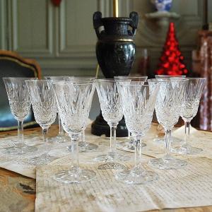 Set Of 11 Bordeaux Wine Glasses Model Tarn - Saint Louis Crystal, (model N ° 4)