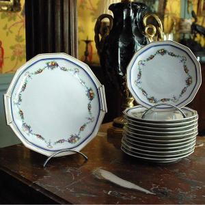 Porcelain Dessert Service - Art Deco Period - Bernardaud & Co In Limoges.
