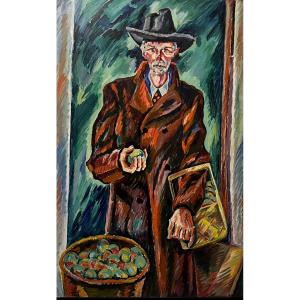 Expressionist Painting From Victor Haagen-müller, Danish Painter (1894-1959).