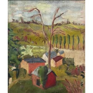 Fauvist-précubist Normandy Landscape By Georges Braque (1882-1963).