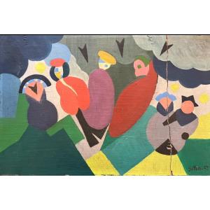 Futuristic Painting, Signed Silla, Italian Painter, Undocumented.