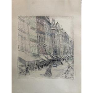 Paris, A Lively Street, Nabi Work By Jozsef Rippl-ronai, Hungarian School (1861-1927).