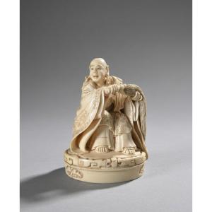 Ivory Okimono – The Rakan And The Hossu – Japan, Meiji Period (1868–1920)