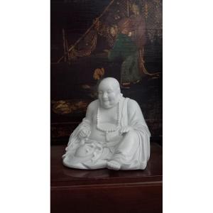 Laughing Buddha In 'blanc De Chine' Dehua Porcelain - 20th Century