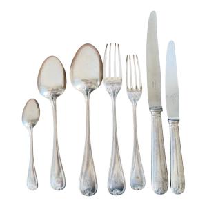 Antique Christofle Marot Bérain Silver-plated 42-piece Menagère For 6 People