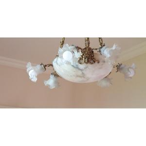 Bronze And Marble Chandelier