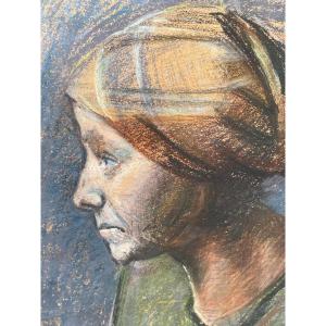 Pastel & Peasant Portrait & Late 19th Century & After Albert Bartholomé