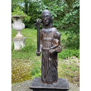 Statue Of The Virgin And Child, Popular Art, Aveyron, 18th Century