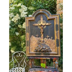 Crucifixion At Mount Golgotha & Important Bas Relief & Louis XIV Period