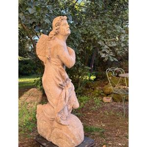 Kneeling Limestone Angel, France, 17th Century