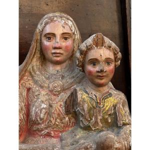 Virgin And Child In Polychrome Wood - France - 16th Century 
