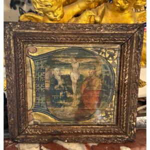Illuminated Initial - Crucifixion Of Christ - 16th Century 
