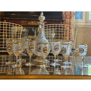 Cut And Enameled Crystal Service Bearing The Coat Of Arms Of Count Adam Rzewuski