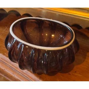  Blown Glass Hunting Cup With Large Ribs