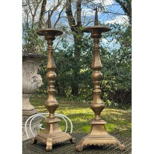 Pair Of 17th-century Bronze Candlesticks