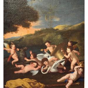 Putti Playing With Mars' Weapons 
