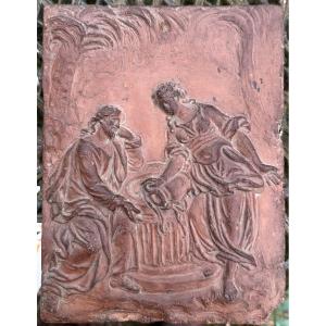 La Samaritaine - Terracotta Bas-relief 