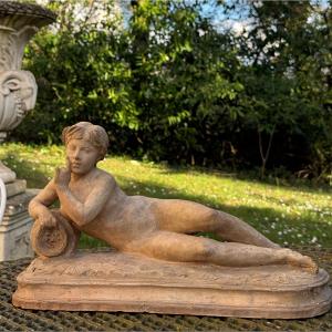 Sculpture Of A Meditative Young Nymph