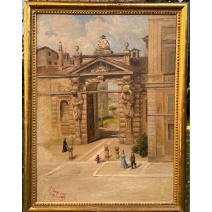 View Of The Portal Of The Seminario Arcivescovile In Milan