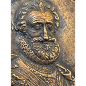 Bronze Medallion Depicting King Henry Iv