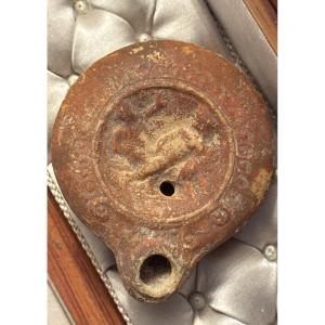 Roman Terracotta Oil Lamp With Erotic Decoration – Antiquity