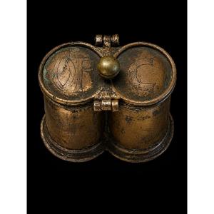 Copper Holy Oil Box. France, 16th Century