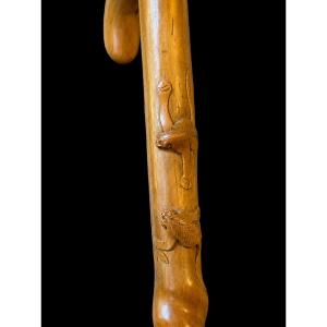 Japanese Cane With Monkeys.